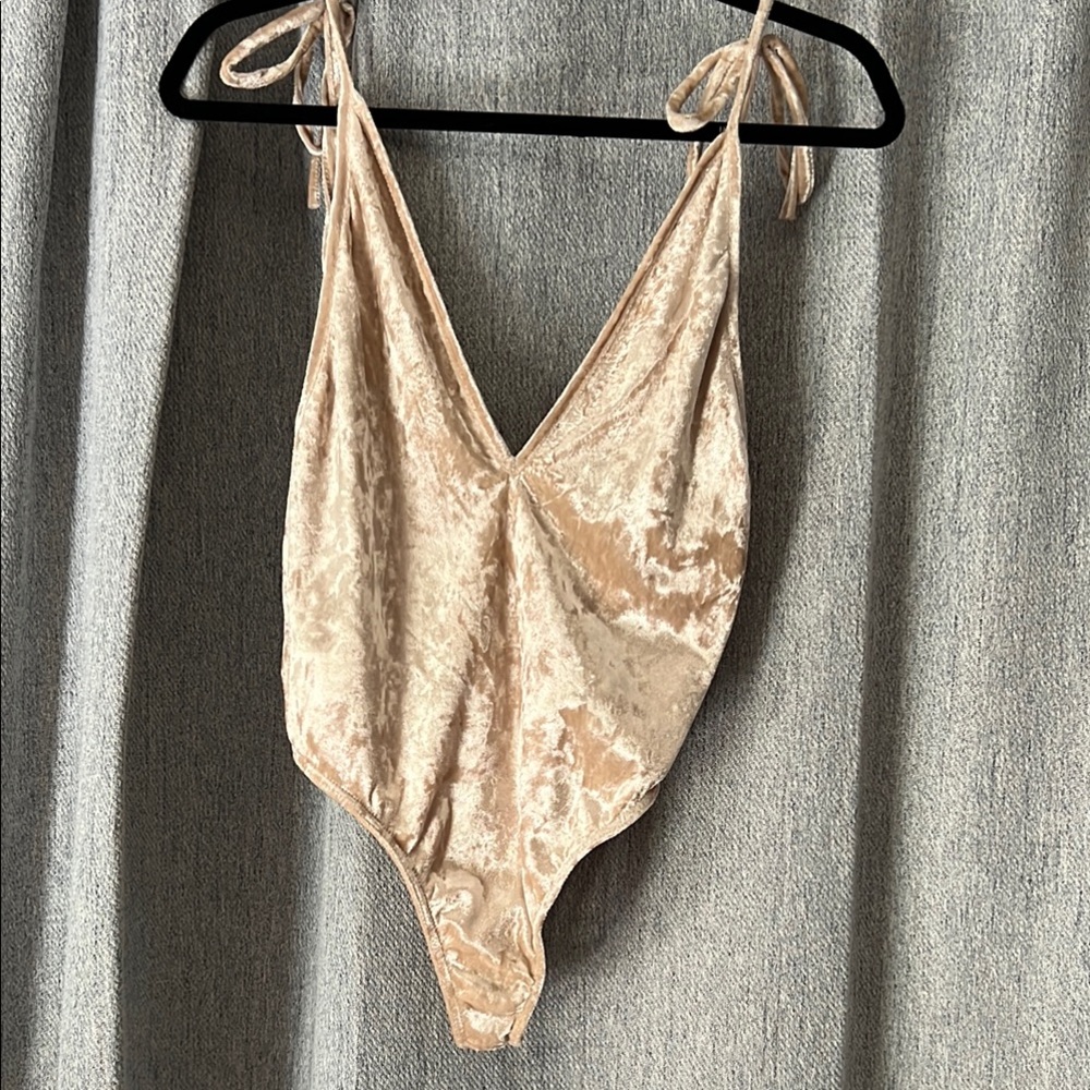 Velvet Tie-Strap Bodysuit